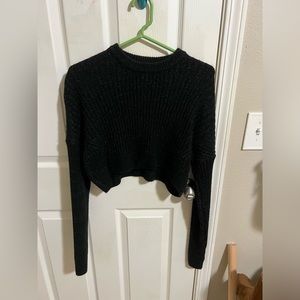 Cropped black sweater
